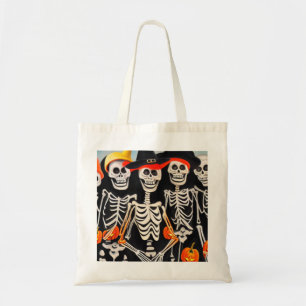Happy Halloween Skeletons Tote Bag