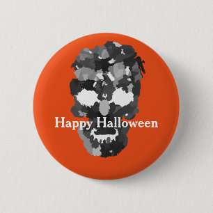Happy Halloween Skull 6 Cm Round Badge