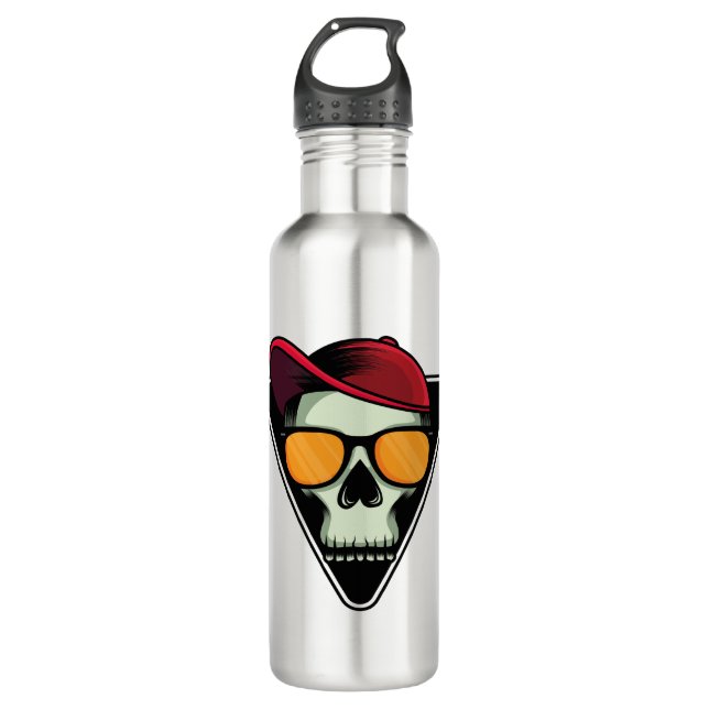 Happy halloween skull 710 ml water bottle (Front)