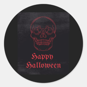 Happy Halloween Skull Classic Round Sticker