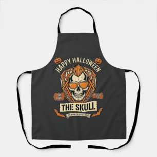 Happy Halloween Skull Mohawk Sunglasses Pumpkins B Apron