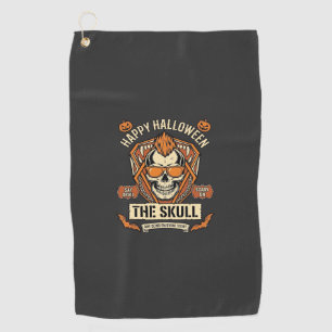 Happy Halloween Skull Mohawk Sunglasses Pumpkins B Golf Towel