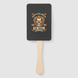 Happy Halloween Skull Mohawk Sunglasses Pumpkins B Hand Fan