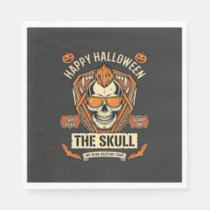 Happy Halloween Skull Mohawk Sunglasses Pumpkins B Napkin