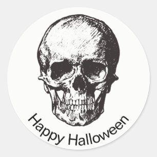 Happy Halloween Skull Sticker