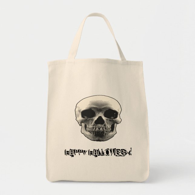 Happy Halloween Skull Tote Bag (Front)