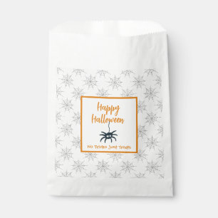 Happy Halloween spider cobweb no trick just treats Favour Bags