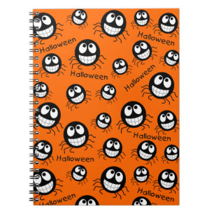 Happy Halloween Spider Collage Spiral Notebook