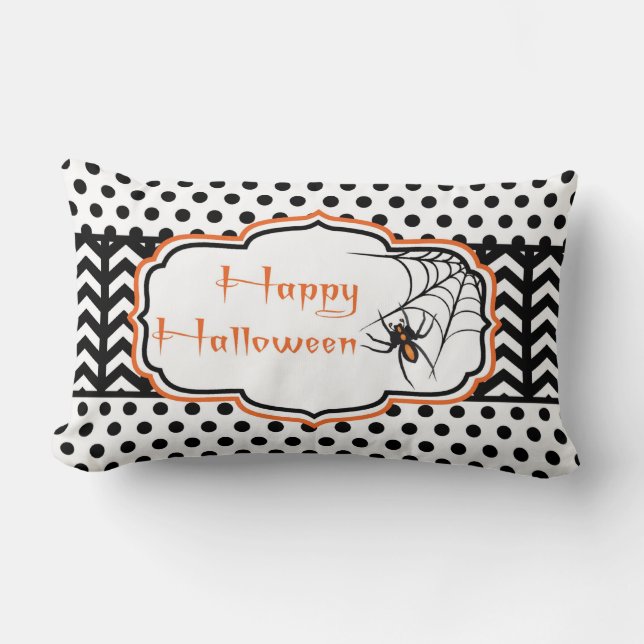 Happy Halloween Spider Lumbar Cushion (Front)