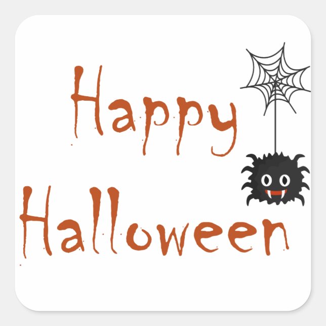 Happy Halloween Spider Sticker (Front)