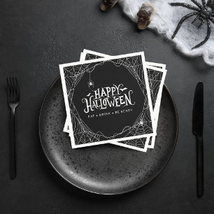 Happy Halloween Spider Web Eat Drink Be Scary Napkin