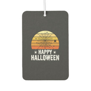 Happy Halloween Spider Web Sunset Design Car Air Freshener