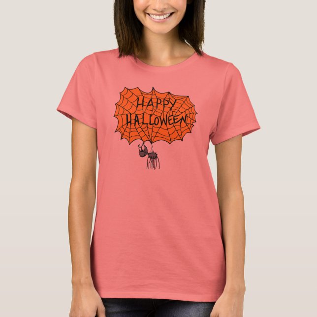Happy Halloween spider web T-Shirt (Front)