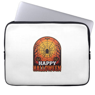 Happy Halloween Spider Web Vintage Engraving Desig Laptop Sleeve