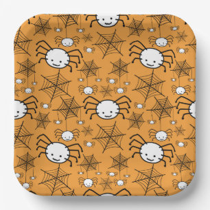 Happy Halloween Spider webs Paper Plate