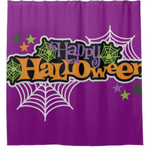 Happy Halloween Spider Webs Shower Curtain