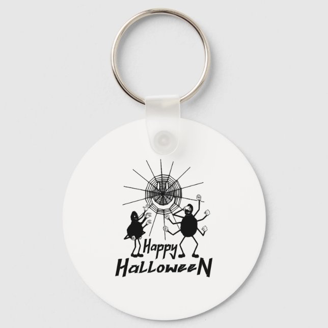 Happy Halloween, Spiders Halloween Key Ring (Front)