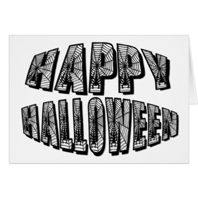Happy Halloween Spiders & Spider Web Card (Front Horizontal)