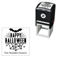 Happy Halloween Spiderweb Spiders Bats Family Name