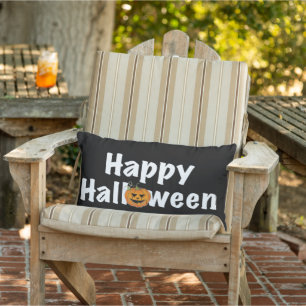Happy Halloween spooktacular pumpkin Jack-lantern Lumbar Cushion