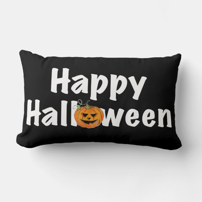 Happy Halloween spooktacular pumpkin Jack-lantern Lumbar Cushion (Front)