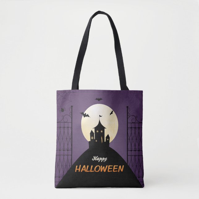Happy Halloween Spooky Castle Tote Bag (Front)