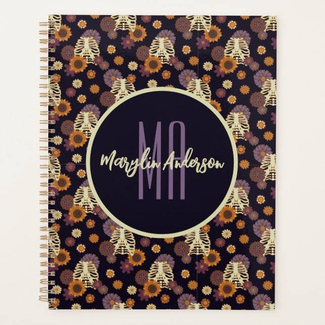 HAPPY HALLOWEEN SPOOKY CUSTOMIZABLE MONOGRAM PLANNER (Front)