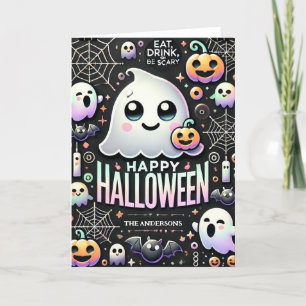 Happy Halloween Spooky Cute Ghost Holiday Card