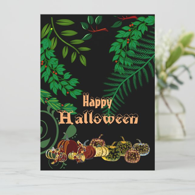 Happy Halloween Spooky Dark Night Glow Pumpkin Fun (Standing Front)