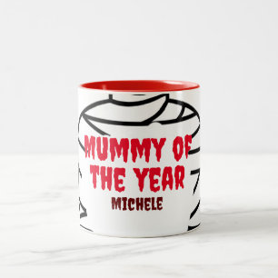 Happy Halloween Spooky family Mummy Of The Year Two-Tone Coffee Mug
