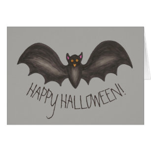 Happy Halloween Spooky Flying Black Bat