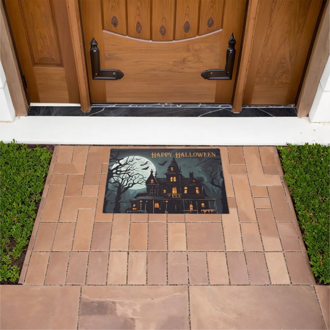 Happy Halloween Spooky Haunted House Doormat (Outdoor)
