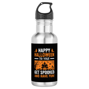 Happy Halloween Spooky Haunted House Quote 532 Ml Water Bottle