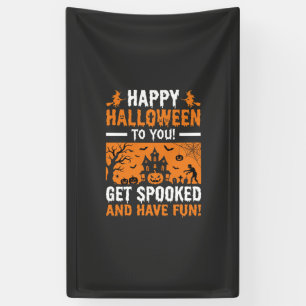 Happy Halloween Spooky Haunted House Quote Banner