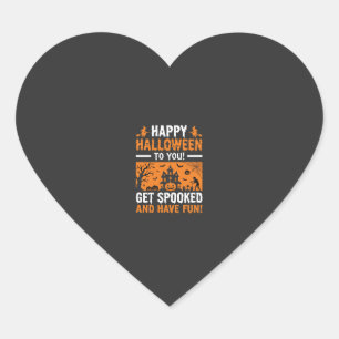Happy Halloween Spooky Haunted House Quote Heart Sticker