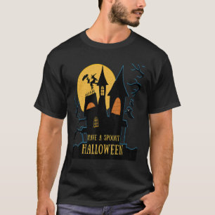 Happy Halloween Spooky Hunted House Ghost T-Shirt