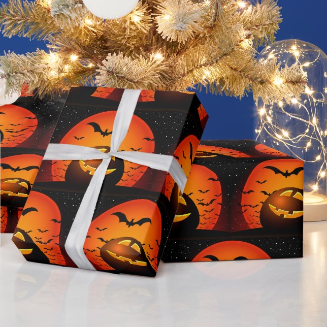 Happy Halloween Spooky Party Time Wrapping Paper (Holidays)