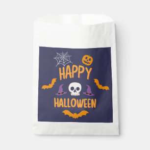 Happy Halloween spooky pumpkin bat orange candy Favour Bags