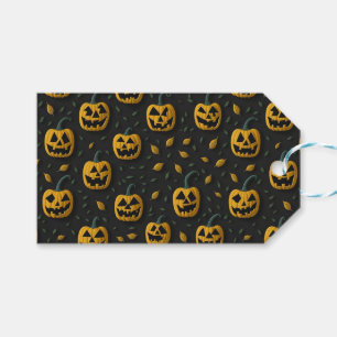 Happy halloween spooky pumpkin cartoon dark gift tags