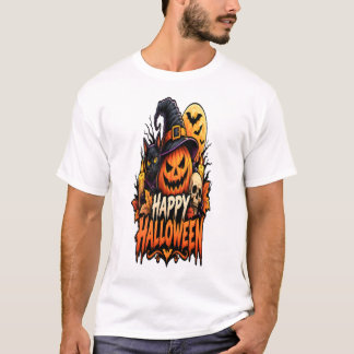 Happy Halloween Spooky Pumpkin Ghosts and Haunted T-Shirt