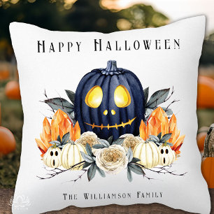 Happy Halloween Spooky Samhain Pumpkins Crystals Cushion