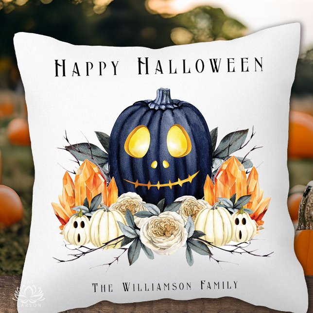 Happy Halloween Spooky Samhain Pumpkins Crystals   Cushion (Creator Uploaded)