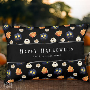 Happy Halloween Spooky Samhain Pumpkins Crystals Decorative Cushion