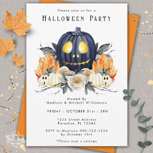 Happy Halloween Spooky Samhain Pumpkins Crystals Invitation