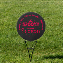 Happy Halloween Spooky Season Witch Hat Yard Sign