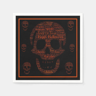 Happy Halloween Spooky Skull Napkin