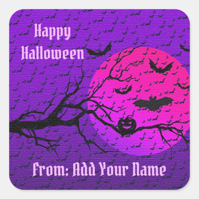 Happy Halloween Spooky Time Square Sticker (Front)