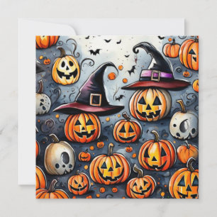 Happy Halloween spooky treat or tricks design Invitation