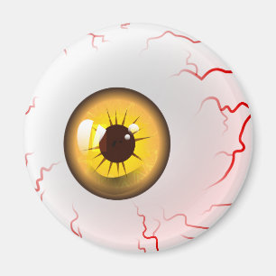 Happy Halloween! Spooky Yellow Eyeball Magnet