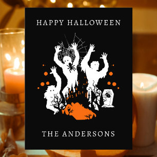 Happy Halloween Spooky Zombies Spider Personalised Postcard